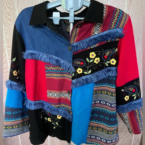 Alex Kim Jackets & Blazers - Alex Kim Multicolor Patchwork  Vintage Jacket